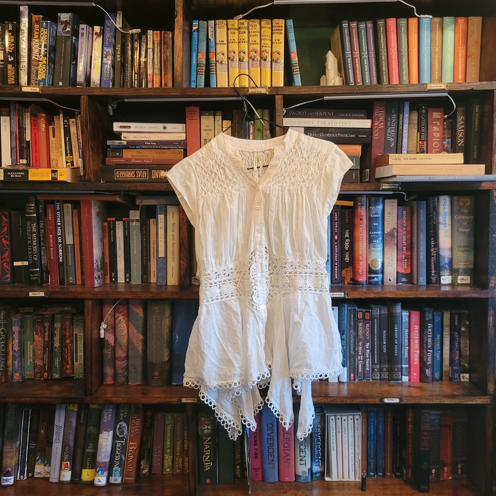 Anthropologie White Lace Blouse Fairycore